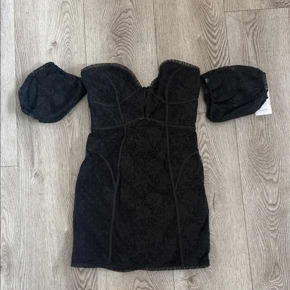 For Love And Lemons Black Lace Mini Dress - Picture 10 of 10